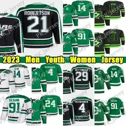 Top #14 Jamie Benn Reverse Retro hockey jersey #21 Jason Robertson 18 Max Domi 91 Tyler Seguin 4 Miro Heiskanen Esa Lindell Roope Hintz Mike Modano Jake Oettinger jerseys