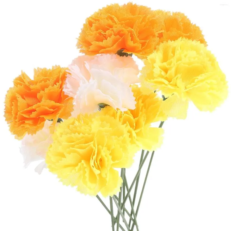 Decorative Flowers 1 Set Simulation Flower Artificial Marigold With Stems And Iron Wire