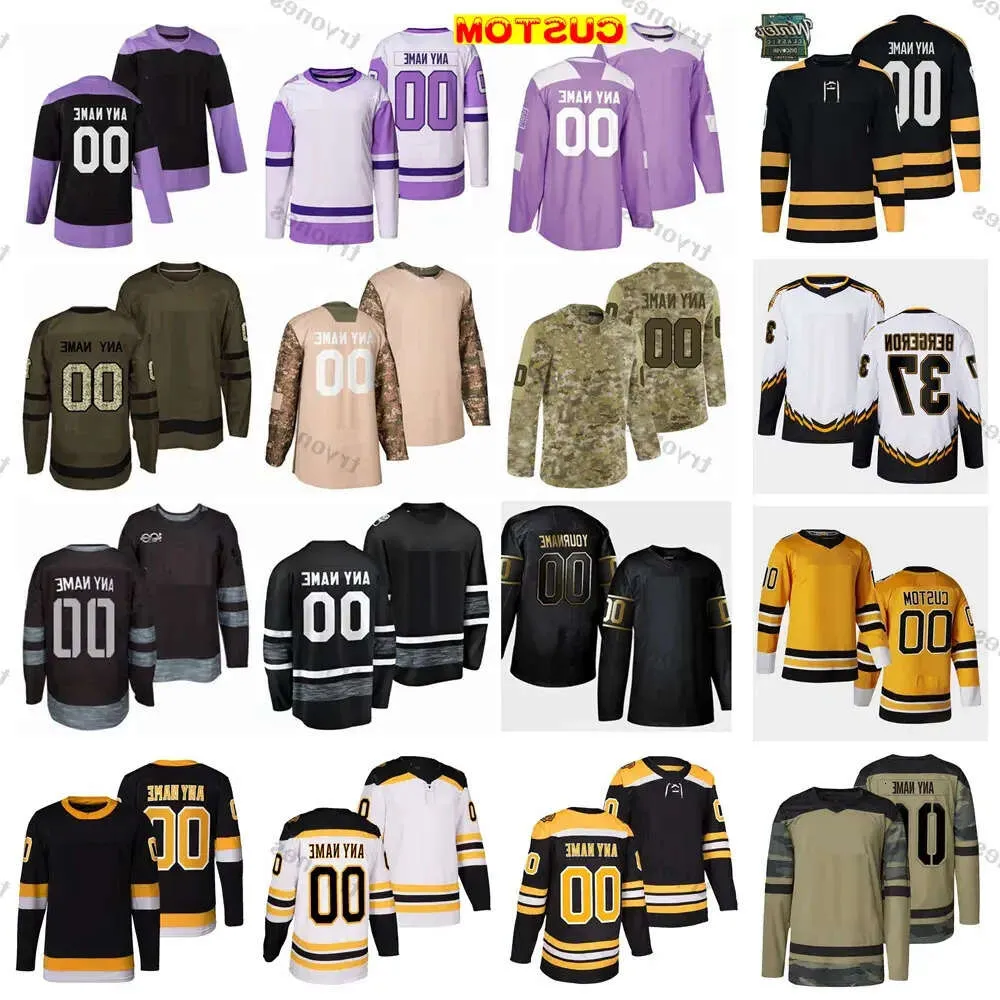 Aangepaste 2024 winter klassieke hockeytruien Camo bestrijdt kanker Pastrnak Bergeron Marchand Mcavoy Debrusk Orr Neely Hall Rask Coyle Foligno Kre 22