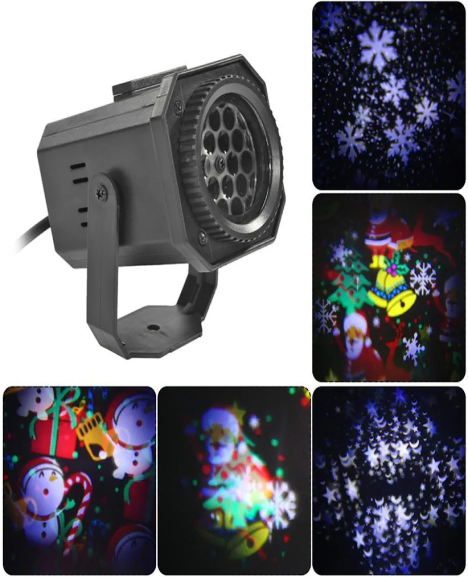 Natal led projetor luz 4 padrão cartão mudança lâmpada projetor colorido rotativo led luz laser para ktv dj disco holiday8701612