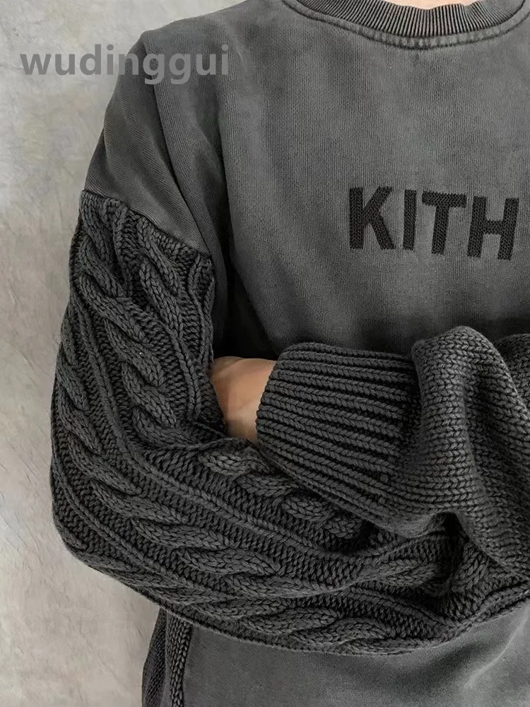 DHgate.com:Kith Mens Cotton Cable Knit O-Neck Long Sleeve