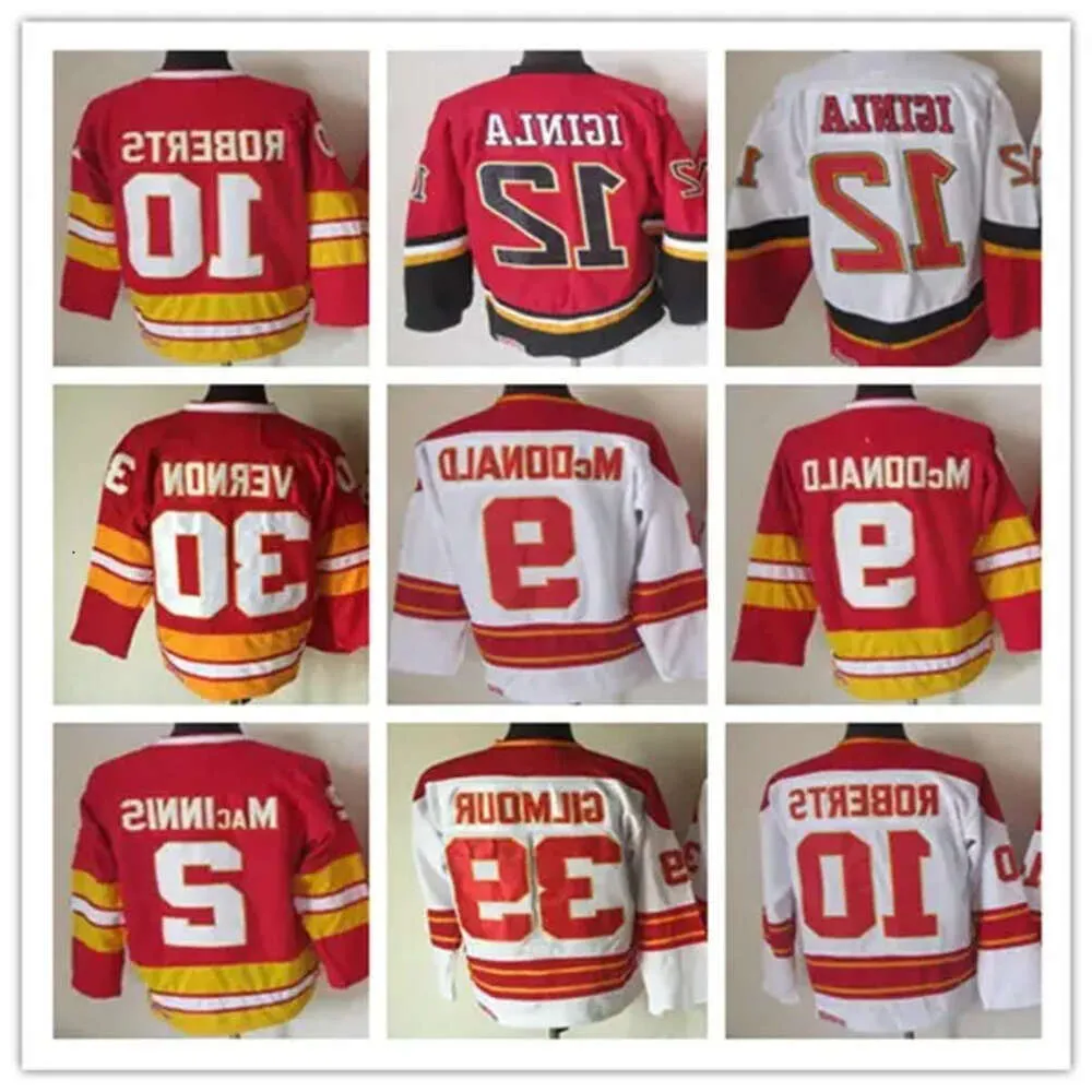 Jarome Iginla Vintage Hockey Jerseys Theoren Fleury Joe Nieuwendyk Mike Vernon Doug Gilmour Al Macinnis Lanny Mcdonald Gary Roberts Retro 19