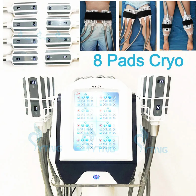 Crioterapia Cryolipólise Gord Slimming Machine 8 Pads Crio Pads Redução de celulite Sculpet Sculpting Weight Loss Disposition