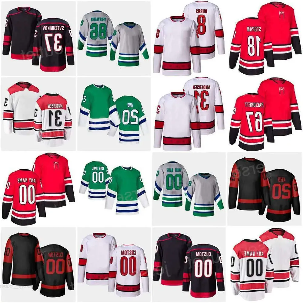 Männer Hockey Reverse Retro 67 Max Paciorett Trikot 8 Brent Burns 26 Paul Stastny 37 Andrei Svechnikov 20 Sebastian Aho 86 Teuvo Teravainen 31 80