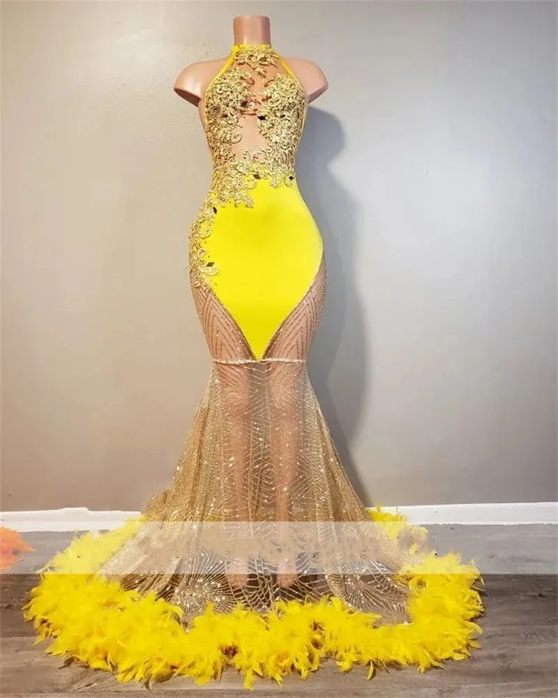 Through Sexy Beaded See Women Birthday Party Gowns 2024 Hlater Style Feathers Long Black Girl Short Prom Dresses Robe De Bal