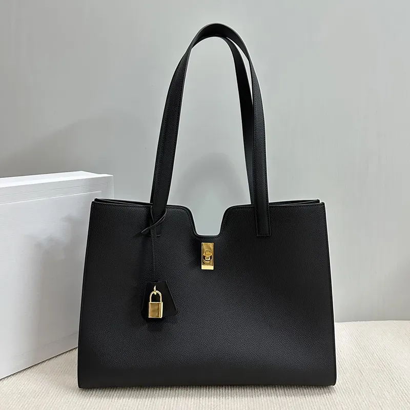 Women Cabas Tote Bag Designer Shoulder Bags Top Quality Black Grey Calfskin Gold Hardware Big Space Fashion Lady Beach Purse