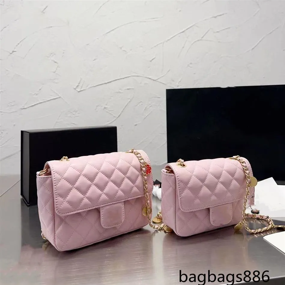 Lüks Mini Tasarımcı Crossbody Bag Ladies Flep Pure Renk Koyun Dinleri Klasik Çantası Küçük Altın Regülatör Elmas Zincir Gerekar247Q