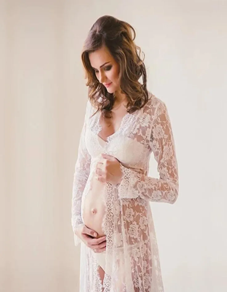 Lace Dresses Po Shoot Summer Long Pregnancy For Pography Maternity Gown Sexy Costumes Nursing Dress Q1905212037517