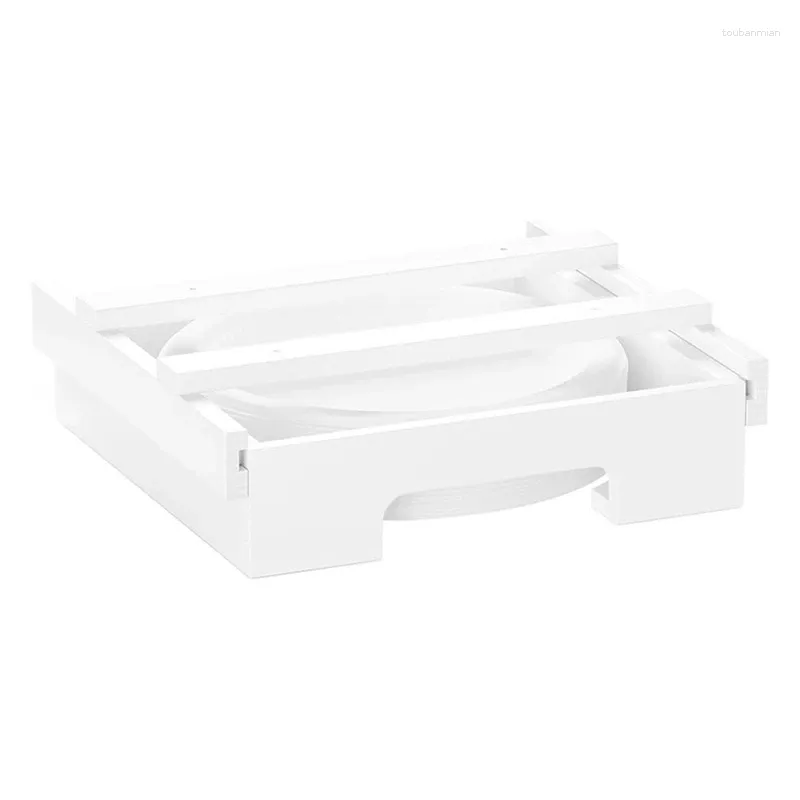 Almacenamiento de cocina dispensador de platos de papel de 10 pulgadas debajo del gabinete soporte de platos de bambú mostrador Vertical