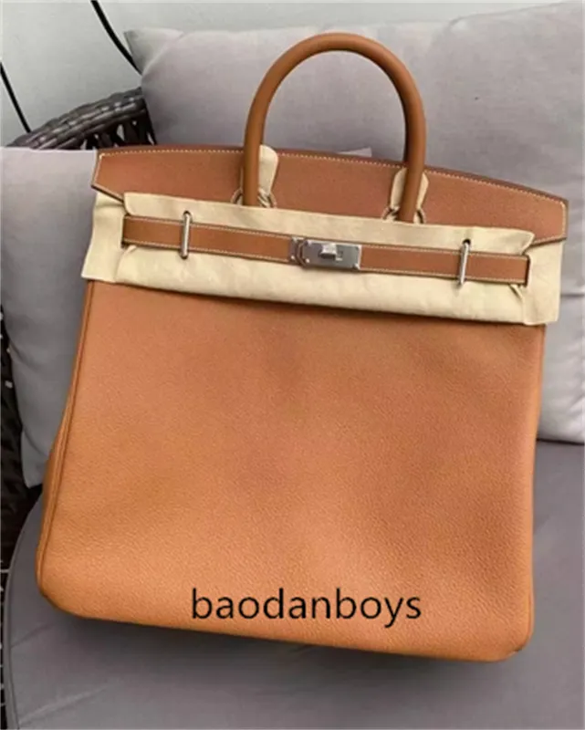 Tote bag designer Hac 40 cm lederen reistas voor mannen en vrouwen met Lychee-patroon Oversized Hac-tas Luxe 40 cm grote koeienhuid handbagage tas