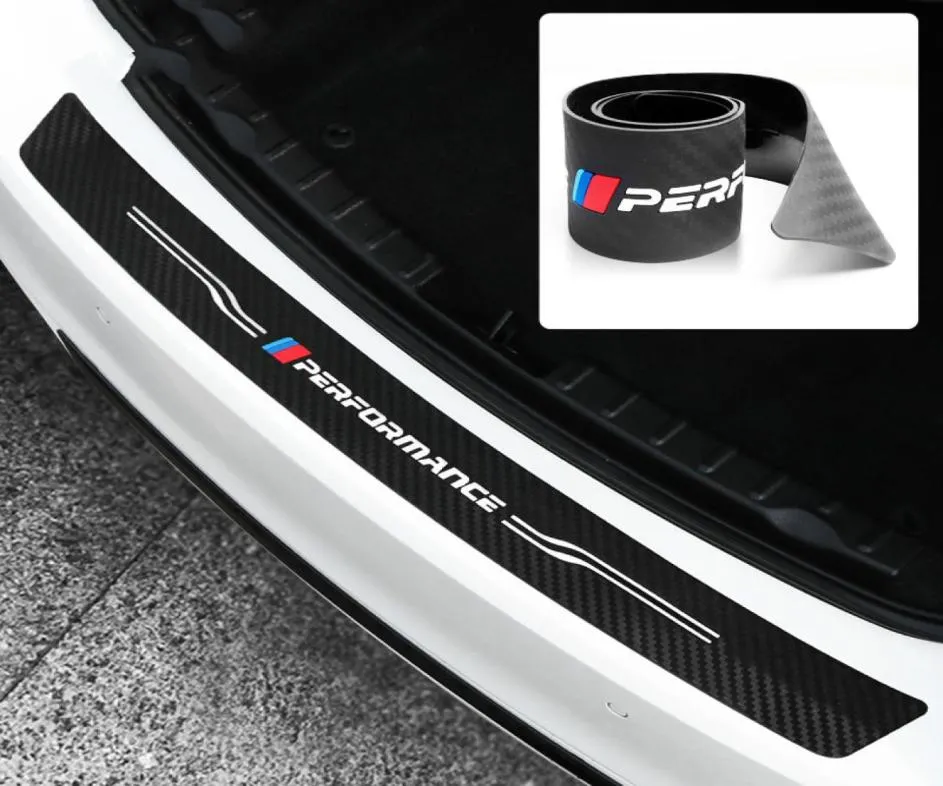 For BMW E90 E92 E46 F20 F30 F15 E70 E71 G30 M Performance Rear Bumper Trim Sticker PVC Soft Rubber Car Trunk Guard Plate Strip2418027