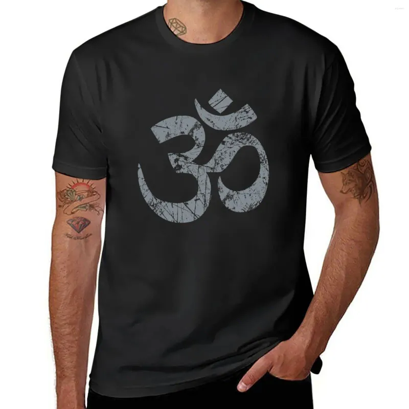 Herenpolo's OM Yoga spiritueel symbool in noodlijdende stijl T-shirt Leuke tops Zomerkleding Zwarte T-shirts Effen heren