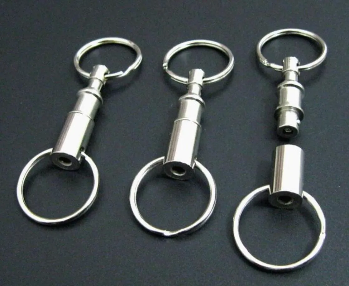 300pcs EDC outdoor equipment Detachable Pull Apart Quick Release Keychain alloy KeyRings for camping2983718