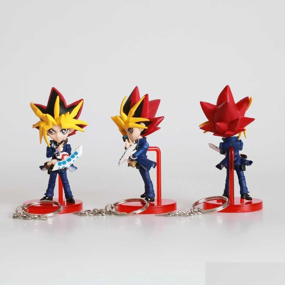 Figurines de jouets d'action classique pendentif bande dessinée porte-clés roi du jeu Yu Gi Oh Mutou Yugi Atum Figure modèle jouets livraison directe cadeaux Dhxcl