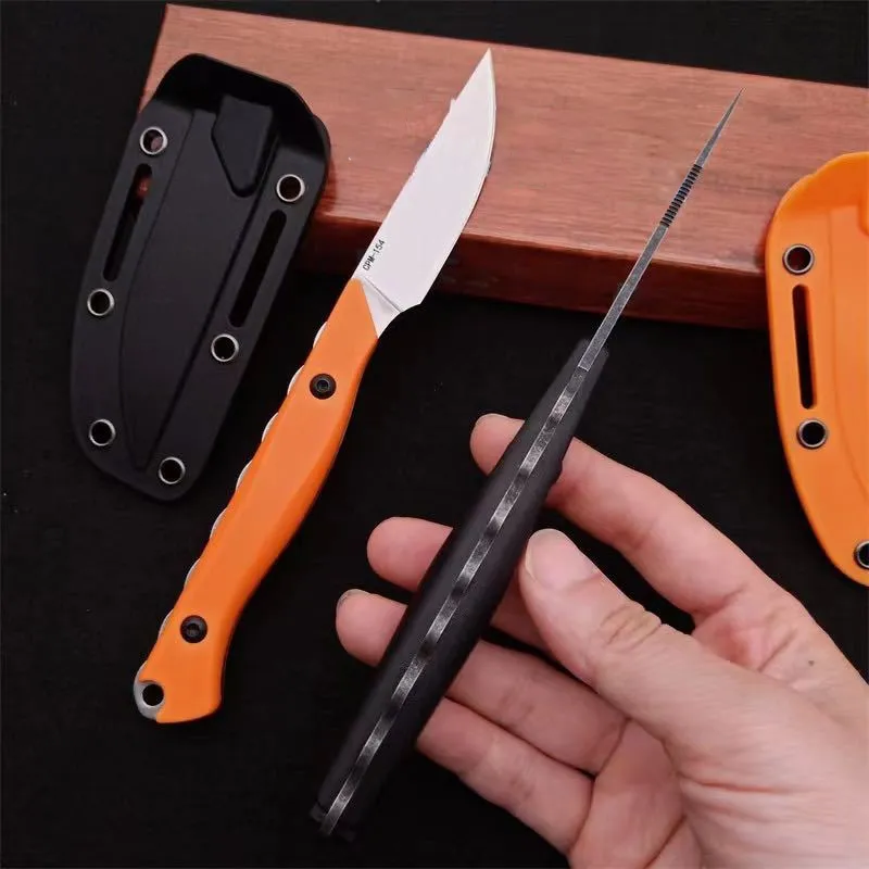 BM 15700 Flyway Fixed Blade Knife Stonewashed Straight Knife Back/Orange G10 Handles Outdoor Tactical Survival EDC Tools BM15002 162 15600 Boltaron Sheath