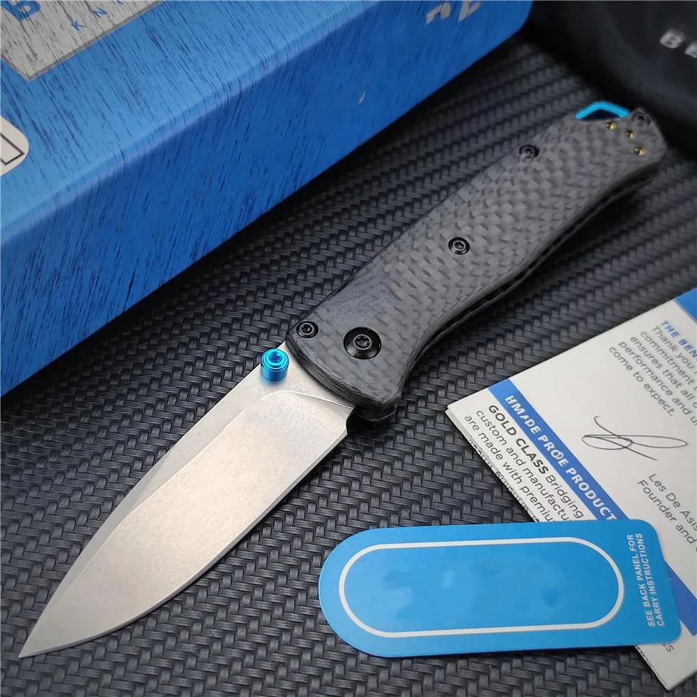 BM 533 Bugout Zakmes Satijn Plain Blade Koolstofvezel Handgrepen Outdoor Campingmes BM 535 Miniversie Zakmes Tactisch Zelfverdedigingsgereedschap 15080 15031 4600