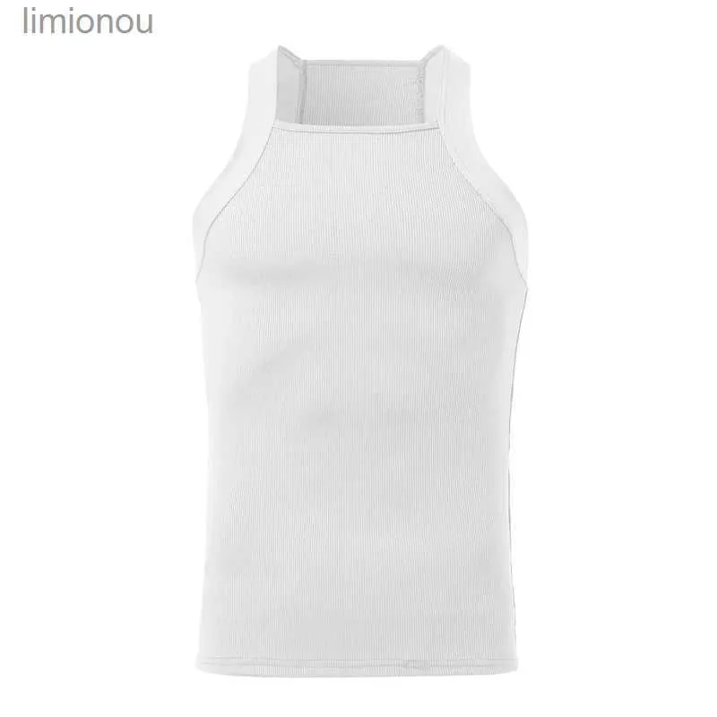 Men's Tank Tops Men s Fitted Tank Top Undershirts Casual Sleeveless Lightweight Muscle Shirts Summer Knit Loose Tank TopsL240124