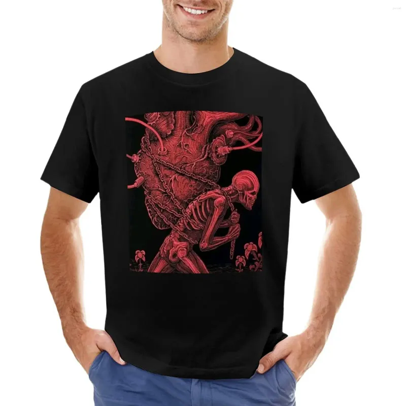 Polos pour hommes T-shirt à motif de coeurs d'amour T-shirts unis pour hommes grands et grands