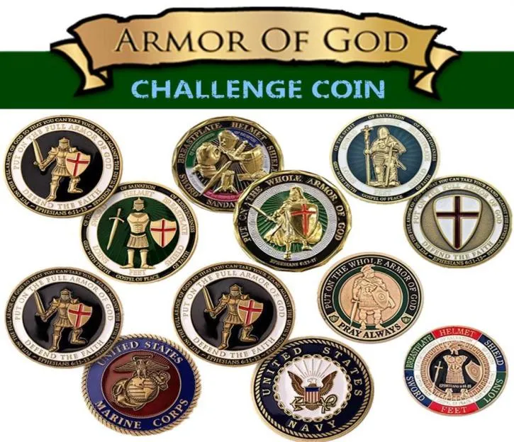 Американская военная монета-вызов Военно-морские силы США Корпус морской пехоты Броня Бога Знак монеты-вызова Военная коллекция Gifts239E3044704703
