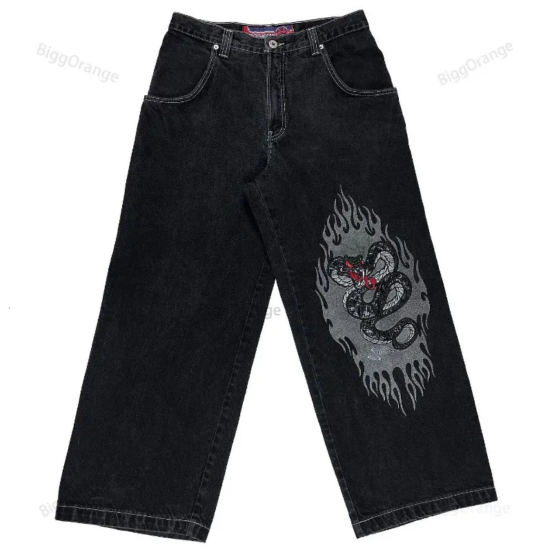 Y2k roupas masculinas gótico harajuku retro moda padrão jeans de grandes dimensões punk hip hop solto magro jeans rua moda baggy jeans 240122