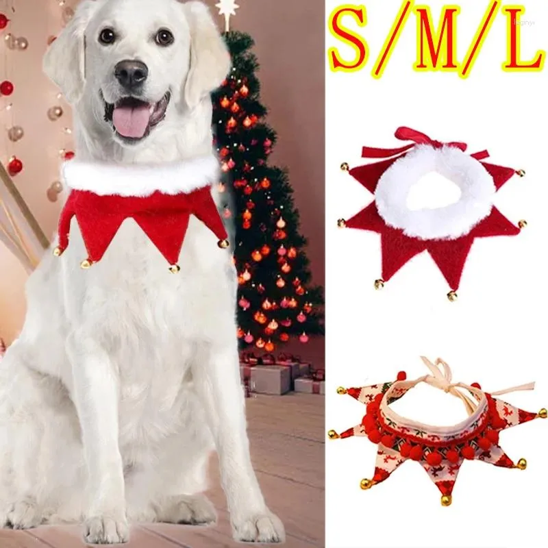 Vêtements de chien de Noël chat en peluche écharpe bavoir décor colliers réglables chiens de compagnie foulard salive serviette collier accessoires de toilettage