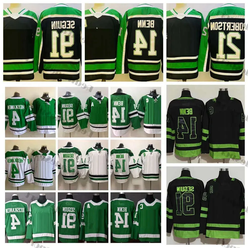 2024 Reverse Retro 14 Jamie Benn hockeyshirts 91 Tyler Seguin 4 Miro Heiskanen Winter Classic Stitched Jersey Groen 21 Jason Robertson 36