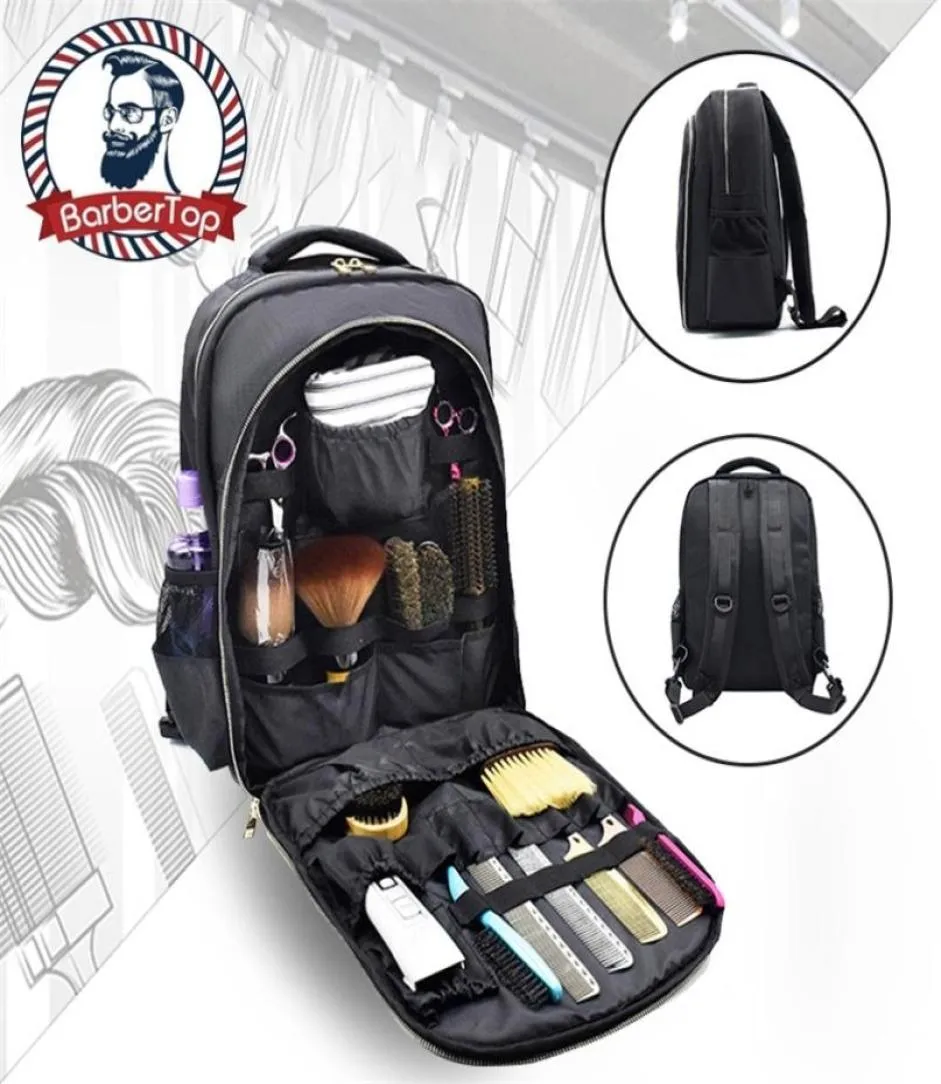 Barbertop Salon Barber Hairdressing Storage Bage Beauty Makeupツール大容量バックパック多機能旅行バッグ2207276557703