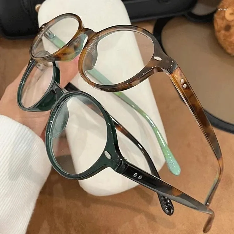 Солнцезащитные очки в винтажном стиле Y2K в овальной оправе, милые крутые очки, декоративные пряные очки для чтения для девочек, анти-синий свет, очки, украшение для очков