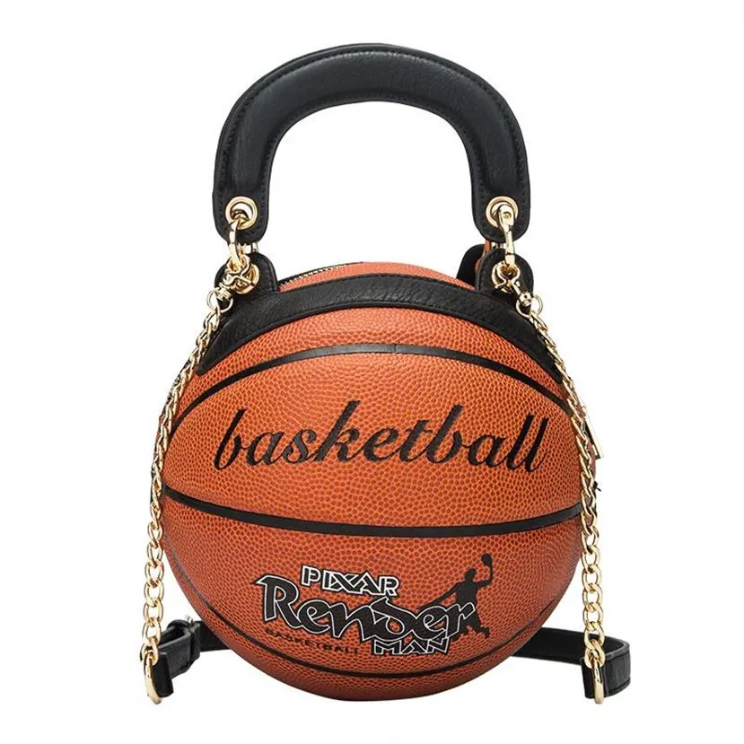 Moda Round Basketball Shape Bags Bolsa feminina de basquete criativo Bolsas de mensagens de ombro de ombro de personalidade2892