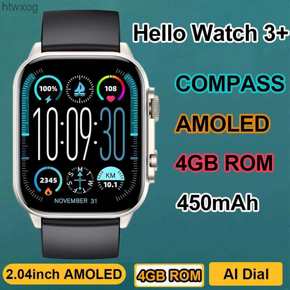 Orologi intelligenti Hello Watch 3 Plus Ultra Smartwatch 2024 AMOLED 4GB IWO Watch 9 reloj ChatGPT NFC Smartwatch per uomo Bussola PK HK9 Ultra 2 YQ240125