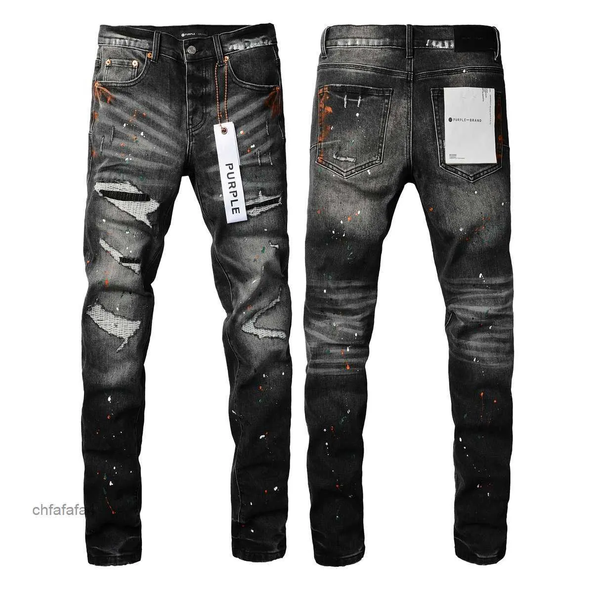 Ss23 Violet 9018 Hommes Jeans Marque Skinny Slim Fit Lavé Matériau De Revêtement De Luxe Denim Élastique Moto Hommes Original Top Designer Sz28-40 HC2B