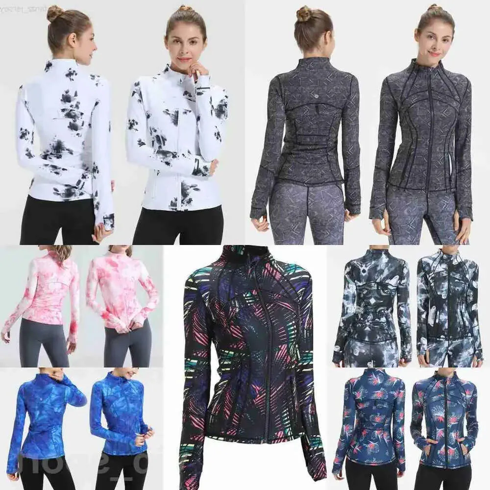 Lu Align Lu Define Lady Yoga extérieur à manches longues manteau Fitness vestes formation impression vêtements de sport femme Stretch vêtements de sport vêtements fins St 74