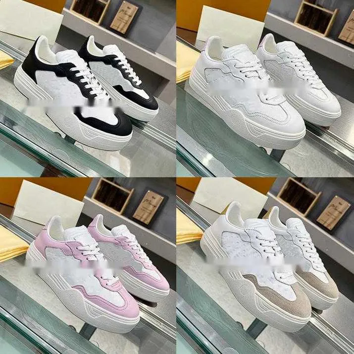 Ontwerpers Schoenen Platform Sneakers Dames Reliëf Platte Schoenen Klassiek kalfsleer zwart en wit mode Afdrukken Trainers maat 35-41