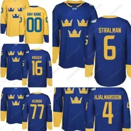 Ice Hockey Jerseys Rasmus Dahlin World Cup Team Sweden Kruger Ekholm Forsberg Stralman Hjalmarsson Landeskog Hedman Custom Stitched Hockey J