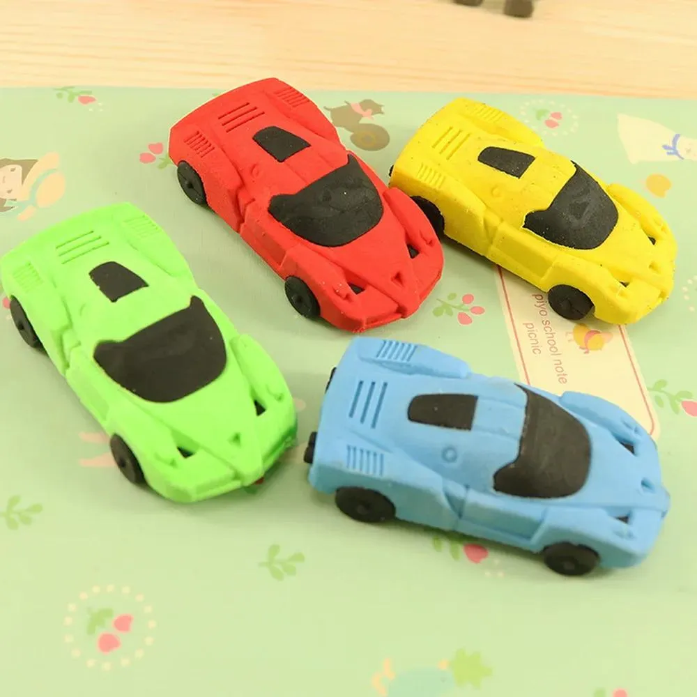 ERASER 20 PC/ LOT CAR SHAPE面白い鉛筆ゴム消しゴム/クリエイティブラーニング文房具/子供学生学校賞ギフト