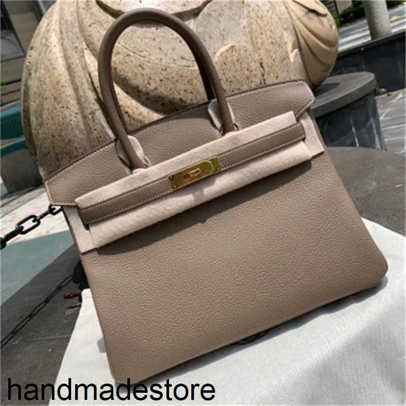 Designer Handbag Platinum Handmade Wax Line Lychee Grain Bag Leather Women's One Shoulder Portable Large Capacity B60n