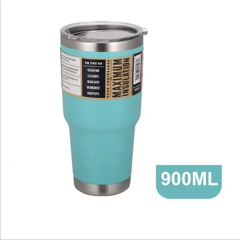 30oz 20oz tambor de aço inoxidável vácuo chama Yetys viagem copo de café de vidro parede dupla garrafa de água quente 30-20oz copo de carro 240125