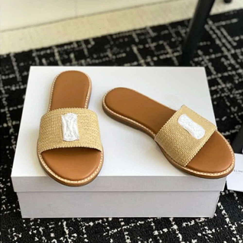 designer slides espadrilles women slippers flat shoes summer luxurys Canvas Sandals with box 512