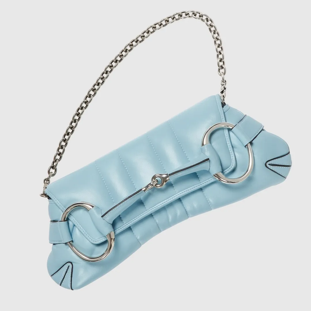 Sacs de créateurs Horsebit Chain Underarm Sac à main bidirectionnel pour femmes Vintage en cuir véritable de haute qualité avec boîte