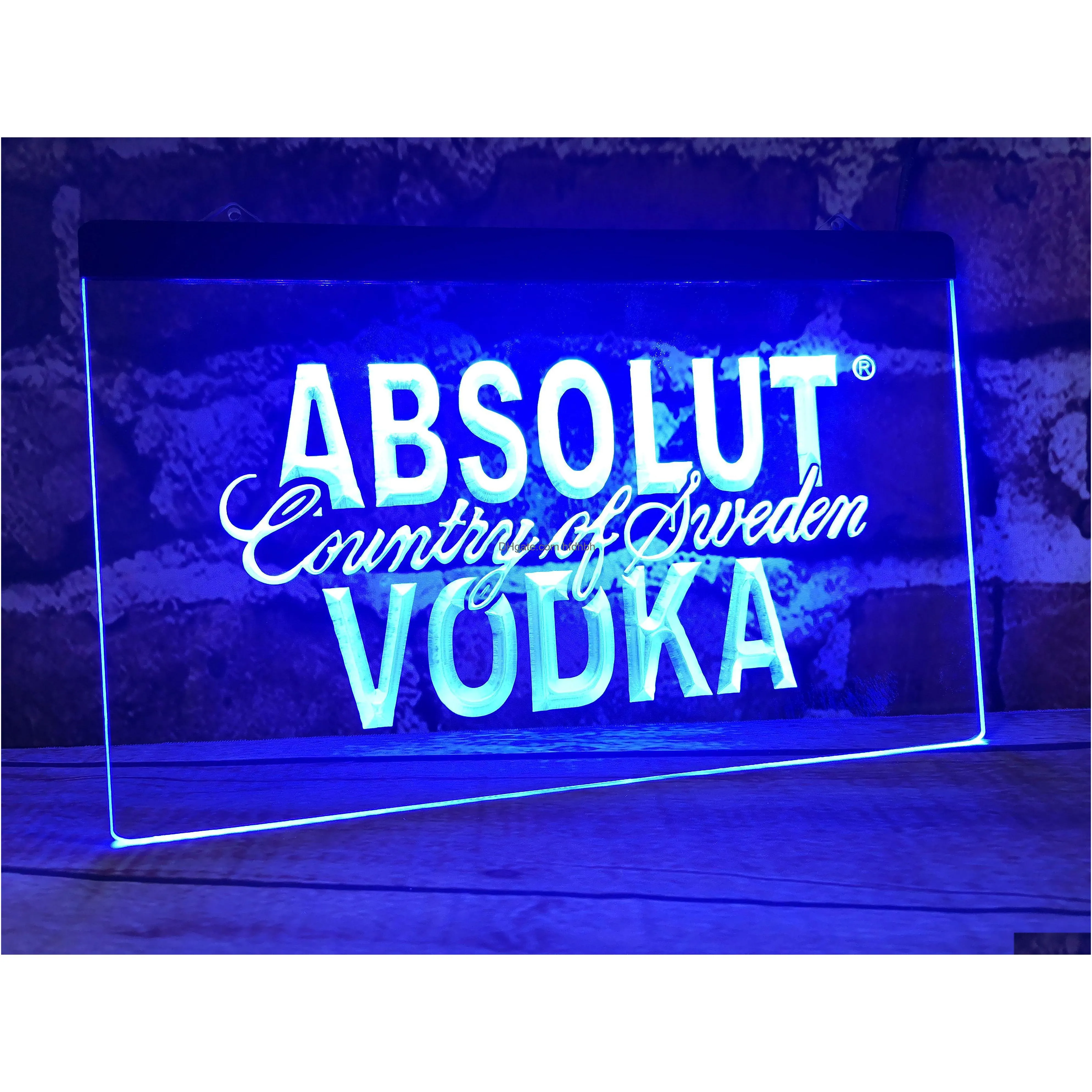Led Neon Sign B14 Vodka Country Of Sweden Beer Bar Home Decor Crafts Drop Delivery Lights Lighting Holiday Dhbam