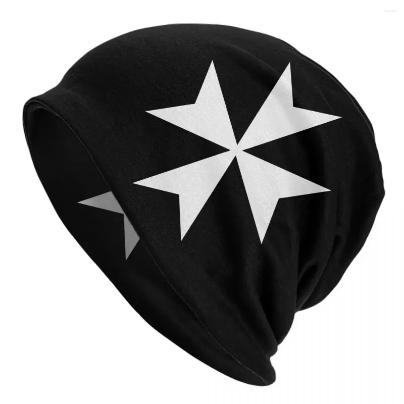 Berets Cavaleiros Templários Hospitaller Cruz Skullies Gorros Chapéu Legal Unissex Boné de Rua Quente Dupla Utilização Chapéus de Tricô