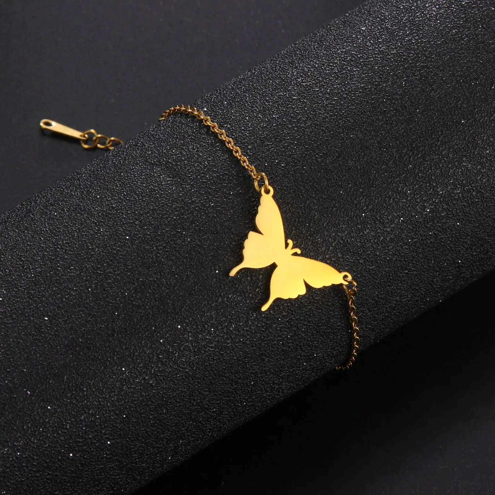 14k geel gouden vlinder enkelbandje voor vrouwen meisjes Boho hanger ketting been enkelband strand voet accessoires cadeau