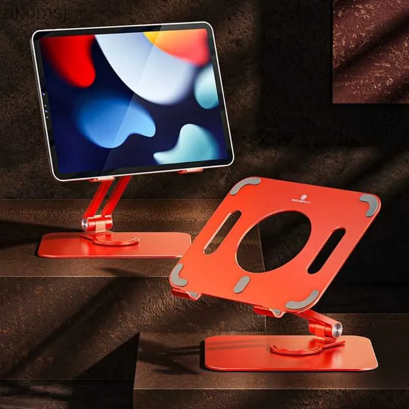 Tablet PC Stand Yeni Dizüstü Bilgisayar Standı 360 Döndür Alüminyum Katlanabilir Soğutma Braketi MacBook Pro Masaüstü Tutucu Yükselen Raf Renkli YQ240125