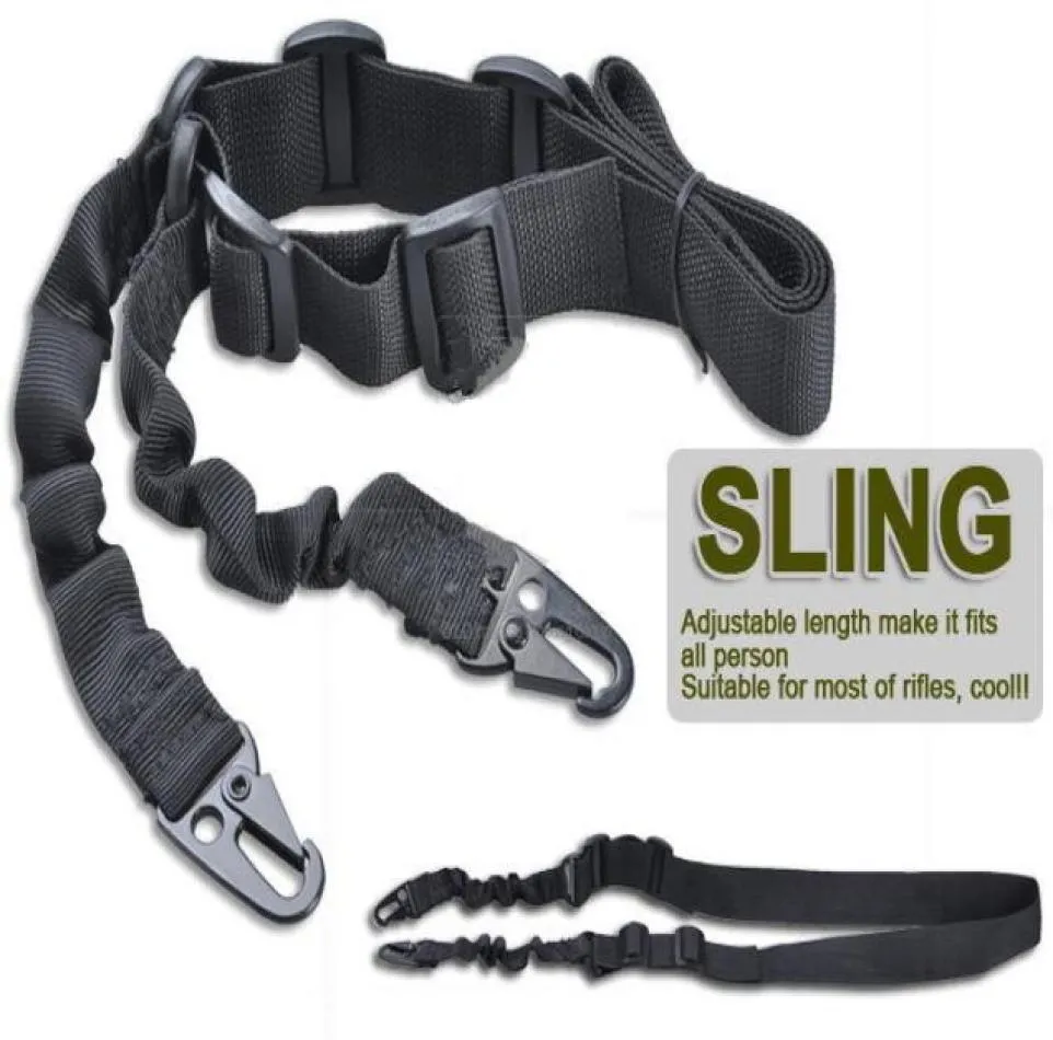 Zielfernrohrmontagen Zubehör Einstellbare Outdoor AR15 M4 Taktische 2 Zweipunkt-Bungee-Sling für Gewehr Airsoft8804611