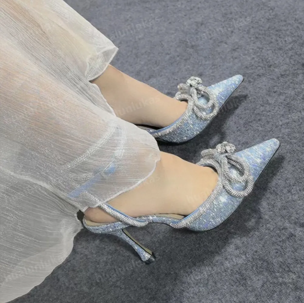 machmach 더블 레이어 활 장식 여성 샌들 펌프 가죽 단독 디자이너 하이힐 95mm 여자 신발 핑크 실크 얼굴 섹시한 슬리퍼 연회 신발