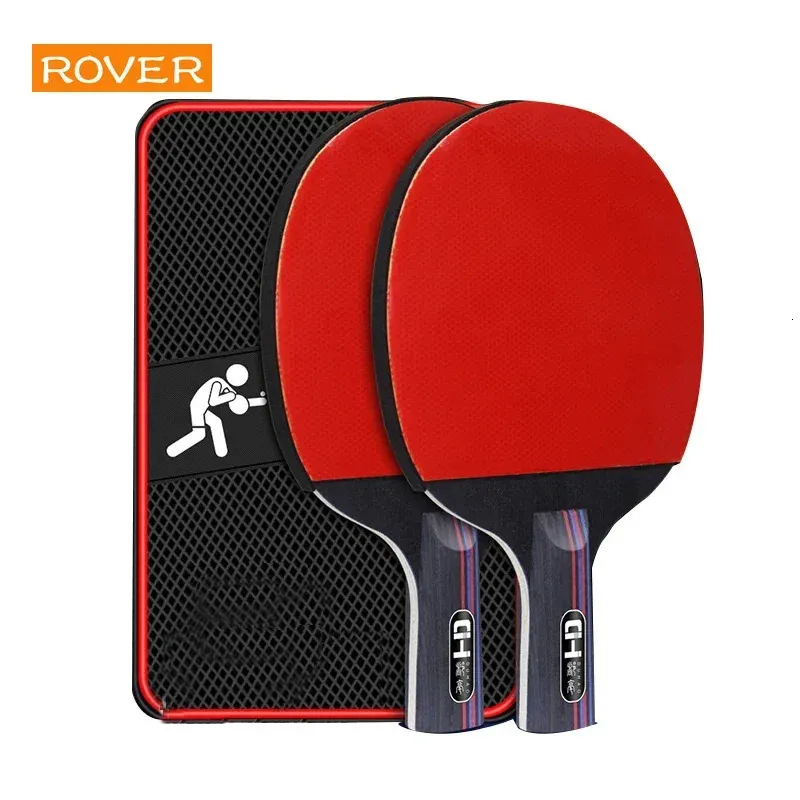 Bord Tennisracketar 2st Double Racket Färdiga par racket Nybörjare Set Barn och Student Racket Ping Pong Racket 240123