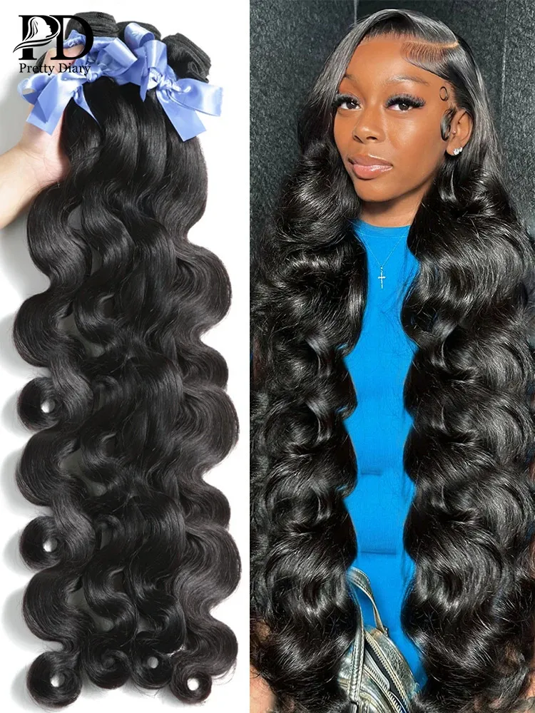 30 40 Inch Body Wave Brazilian Human Hair Weave Bundles  display picture 1