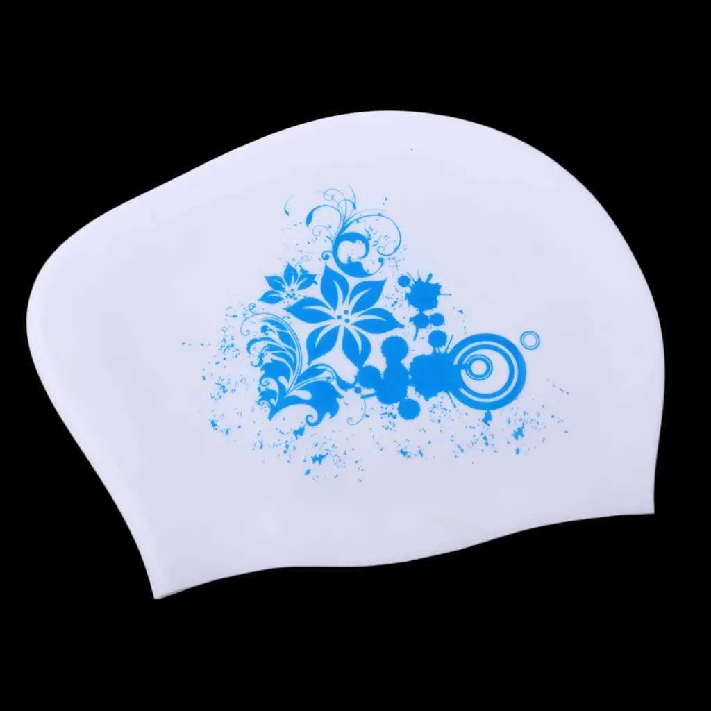 Elastic Silicone Long Hair Swimming Swimming Pool Hat for Swimmers with Long Thick Curly Hair for Women Girls Men