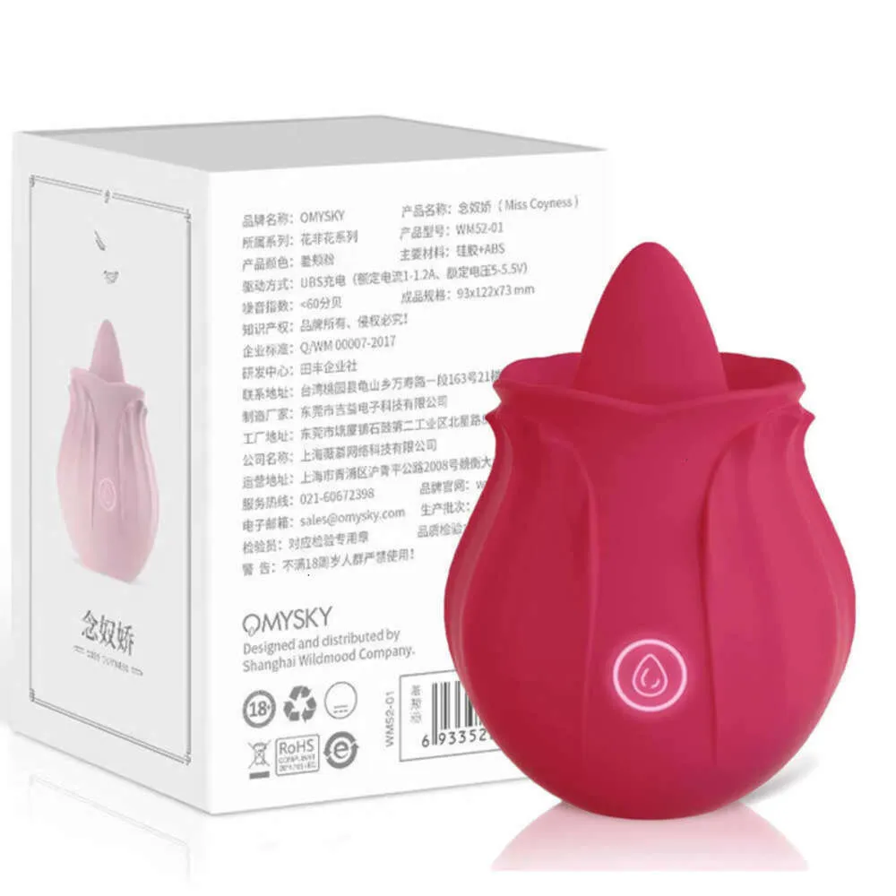 Sexspielzeug-Massagegerät Frauen Rose Zunge lecken Vibrator G-Punkt-Nippelstimulation Sexspielzeug Vibrierende Silikon-Klitoris-Vibratoren für Produkte