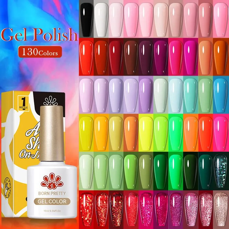 Gel per unghie BORN PRETTY 130 colori 10ML Gel per unghie Gellak prodotti per superficie e smalti LED Gel per unghie Unghie artistiche Gel UV Smalto Soak Off Design Manicure